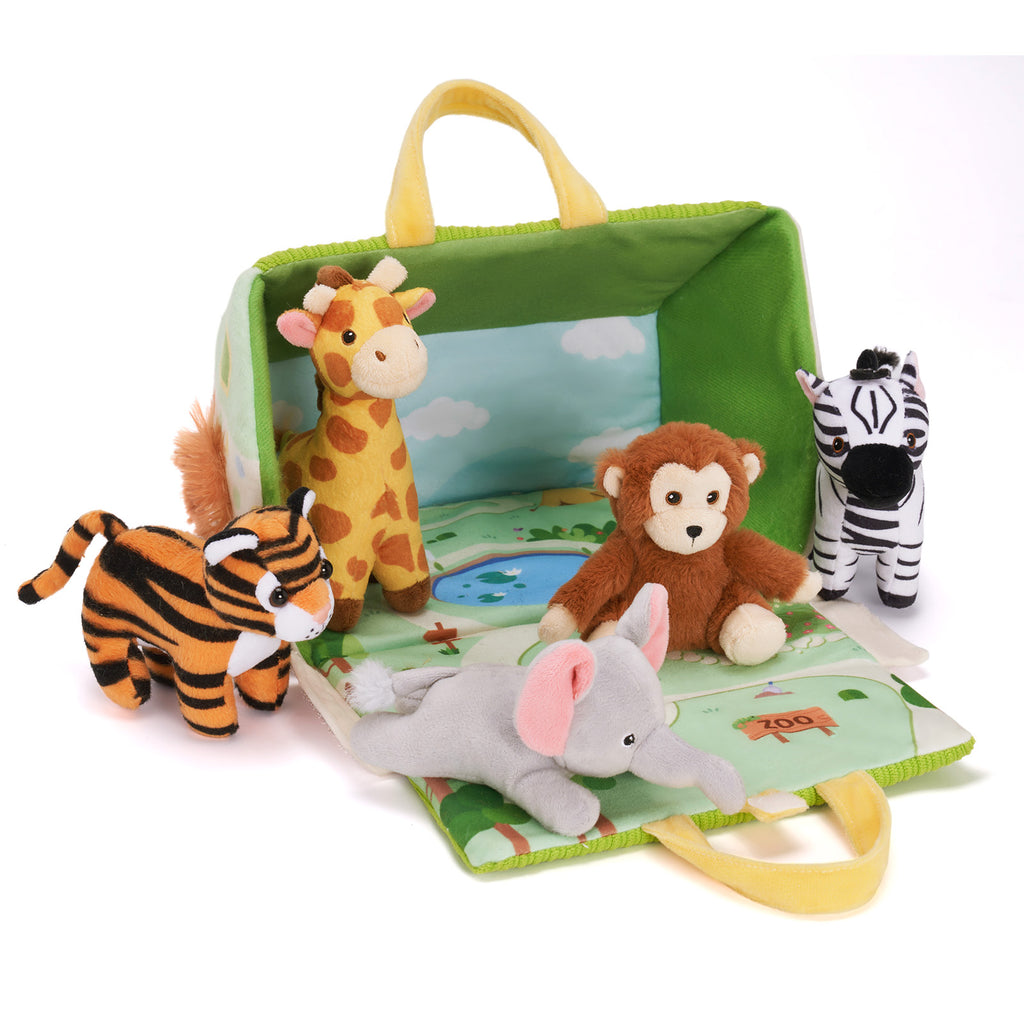 Ensemble zoo en peluche personnalisé, adapté aux enfants de 6 mois et plus