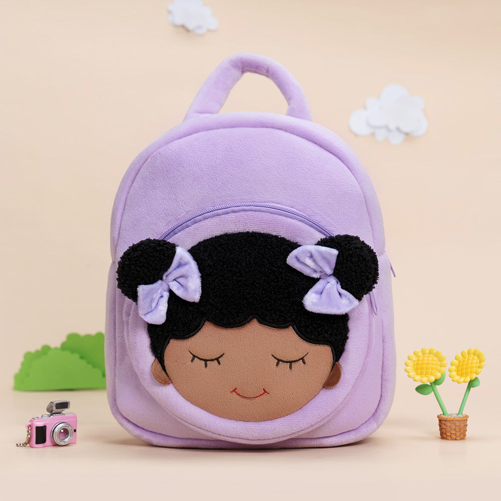 Teint Foncé Personnalisée Sac à Dos en Peluche Violet Dora