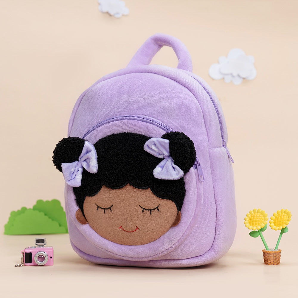 Teint Foncé Personnalisée Sac à Dos en Peluche Violet Dora