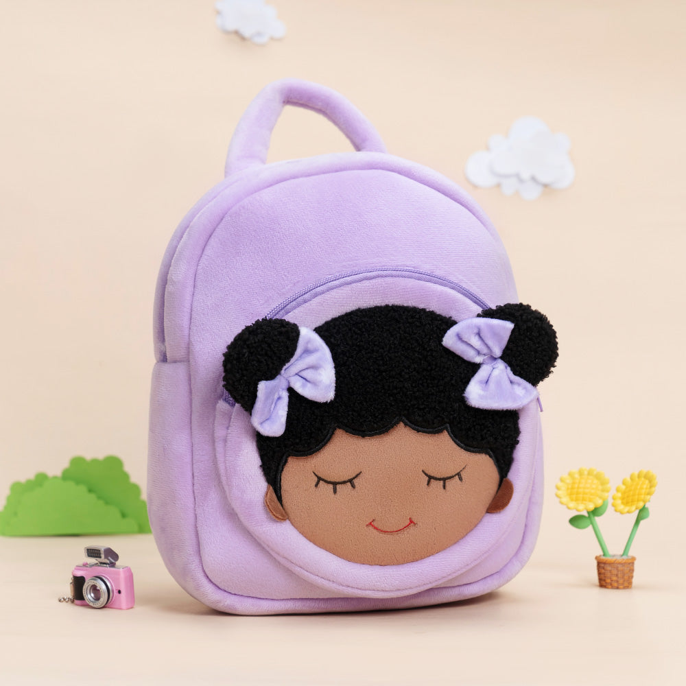 Teint Foncé Personnalisée Sac à Dos en Peluche Violet Dora