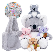 Charger l&#39;image dans la galerie, Ensemble de Jeu en Peluche de Famille Koalas avec 4 Bébés Coffrets Cadeaux pour Tout-petit