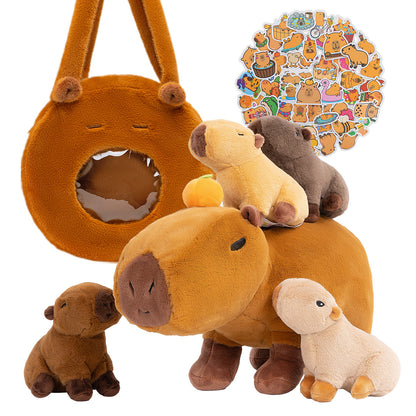 Ensemble de jouets en peluche de la famille Capybara