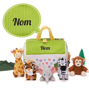 Ensemble zoo en peluche personnalisé, adapté aux enfants de 6 mois et plus