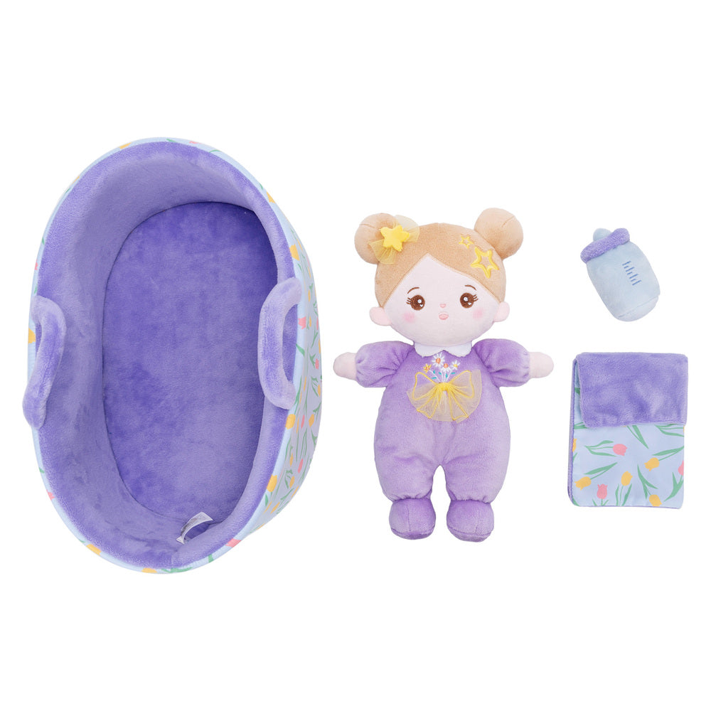 Mini Violet Personnalisée Poupée en Peluche avec Yeux Ouverts & Ensemble-cadeau