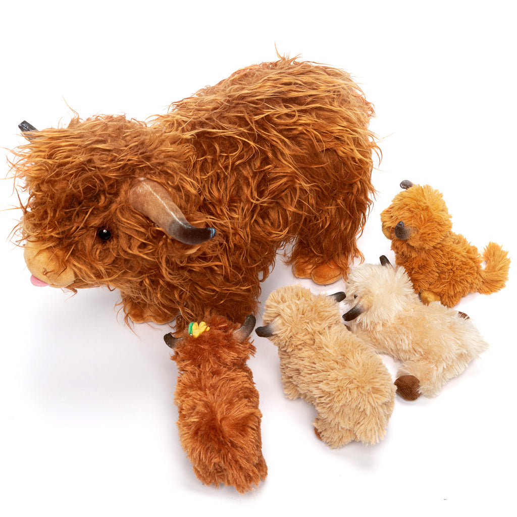 Ensemble de jouets en peluche de vache Highland, parfait comme cadeau de fête