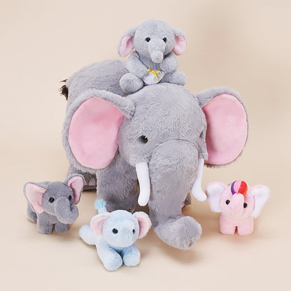 Ensemble de jouets en peluche de la famille des éléphants