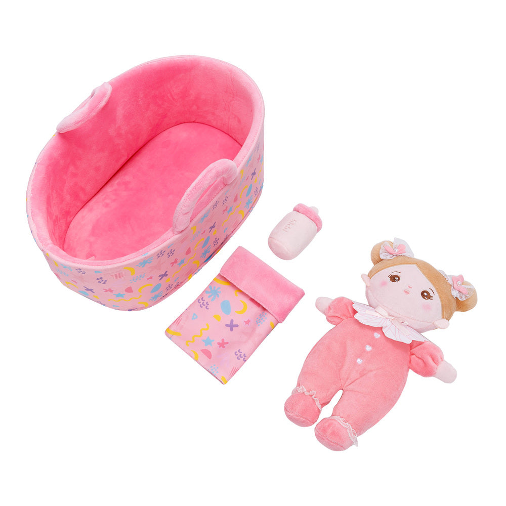 Mini Rose Personnalisée Poupée en Peluche avec Yeux Ouverts & Ensemble-cadeau