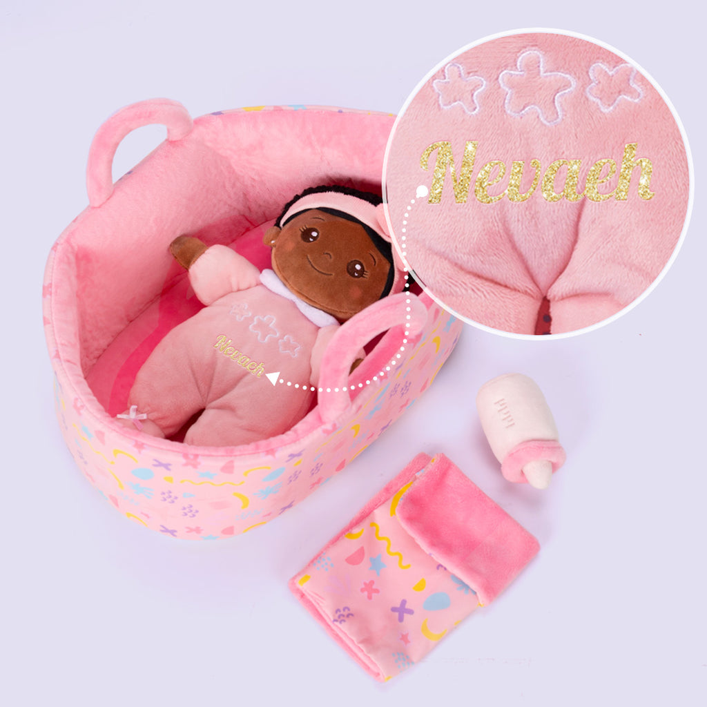 Mini Rose Teint Foncé Personnalisée Poupée en Peluche & Ensemble-cadeau