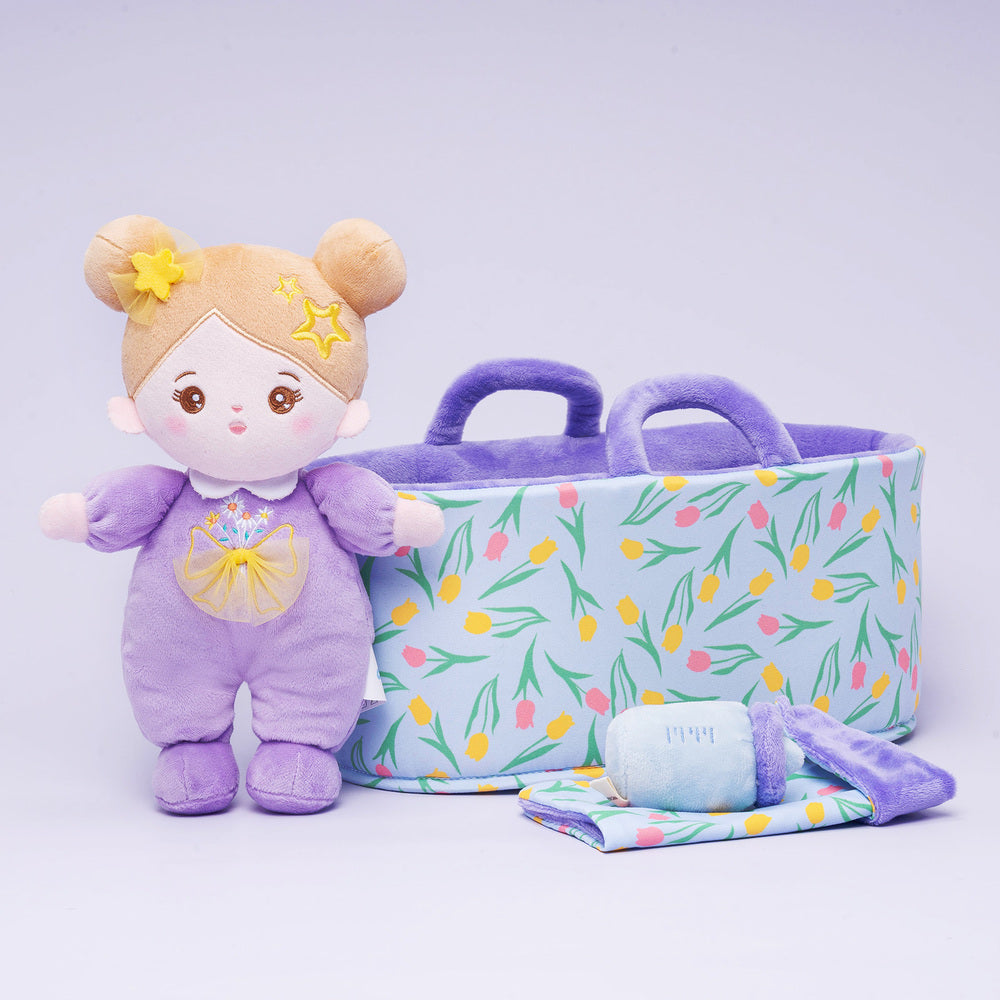 Mini Violet Personnalisée Poupée en Peluche avec Yeux Ouverts & Ensemble-cadeau