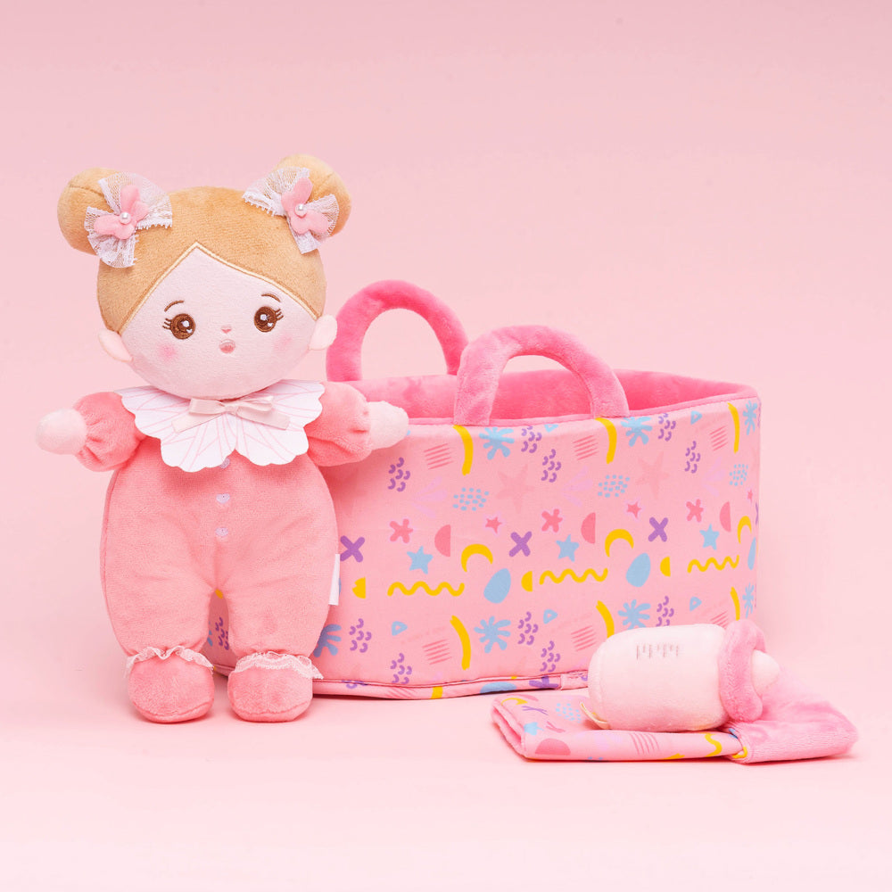 Mini Rose Personnalisée Poupée en Peluche avec Yeux Ouverts & Ensemble-cadeau