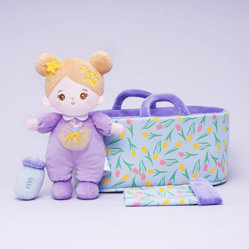 Mini Violet Personnalisée Poupée en Peluche avec Yeux Ouverts & Ensemble-cadeau