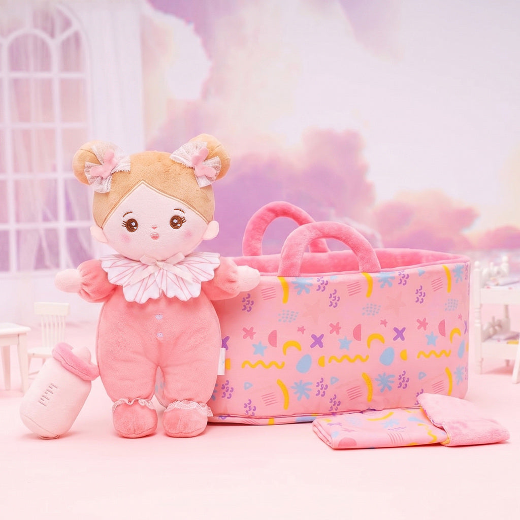 Mini Rose Personnalisée Poupée en Peluche avec Yeux Ouverts & Ensemble-cadeau