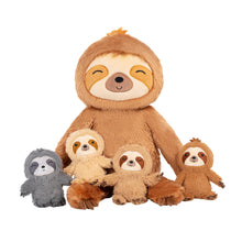 Charger l&#39;image dans la galerie, Ensemble de Jeu en Peluche de Famille Paresseux avec 4 Bébés Coffrets Cadeaux pour Tout-petit