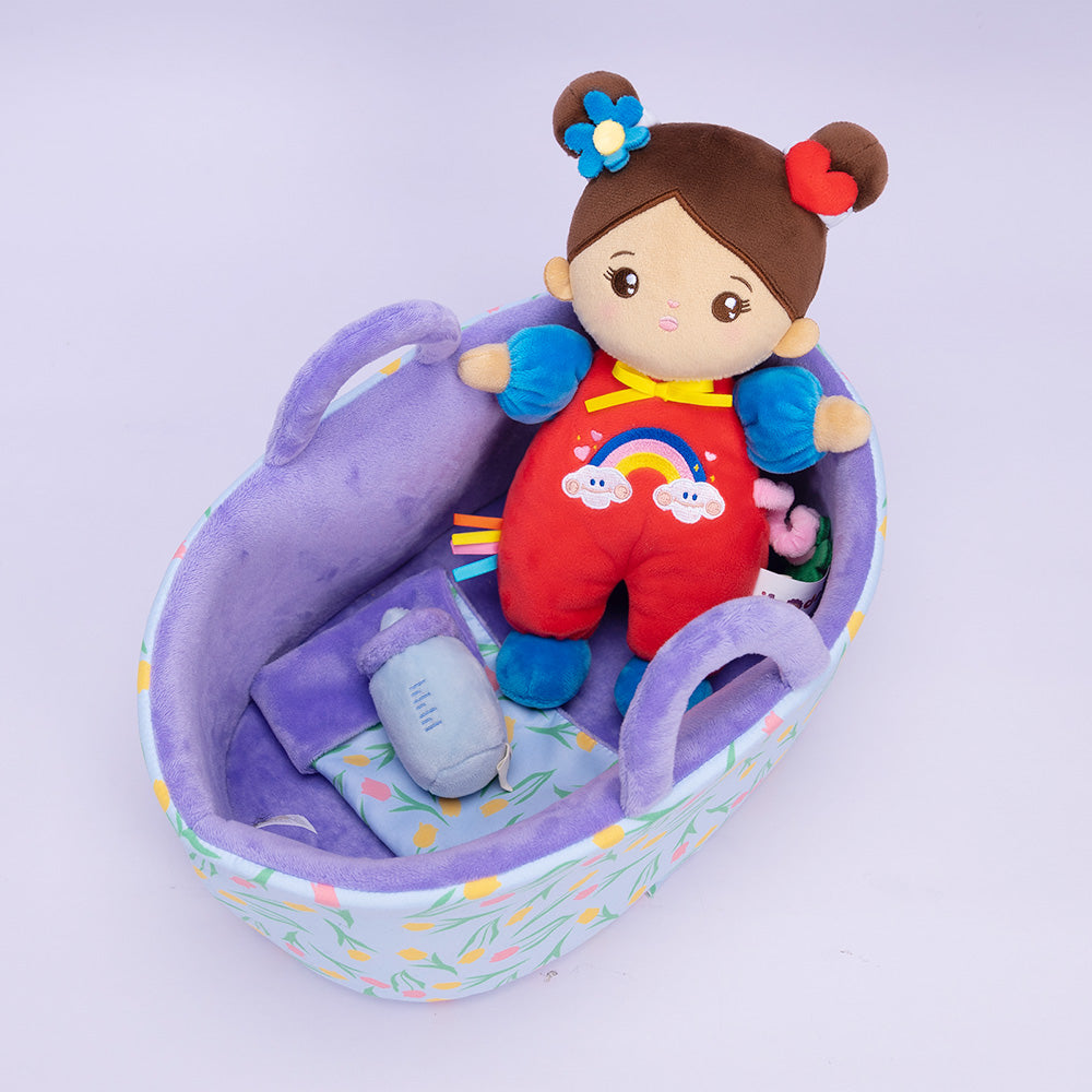 Peluche Mini Bébé Fille Personnalisée Originale,Berceau