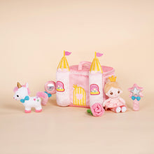 Charger l&#39;image dans la galerie, Personnalisée Premier Ensemble de Jouet Sonore en Peluche de Château de Princesse pour Bébé