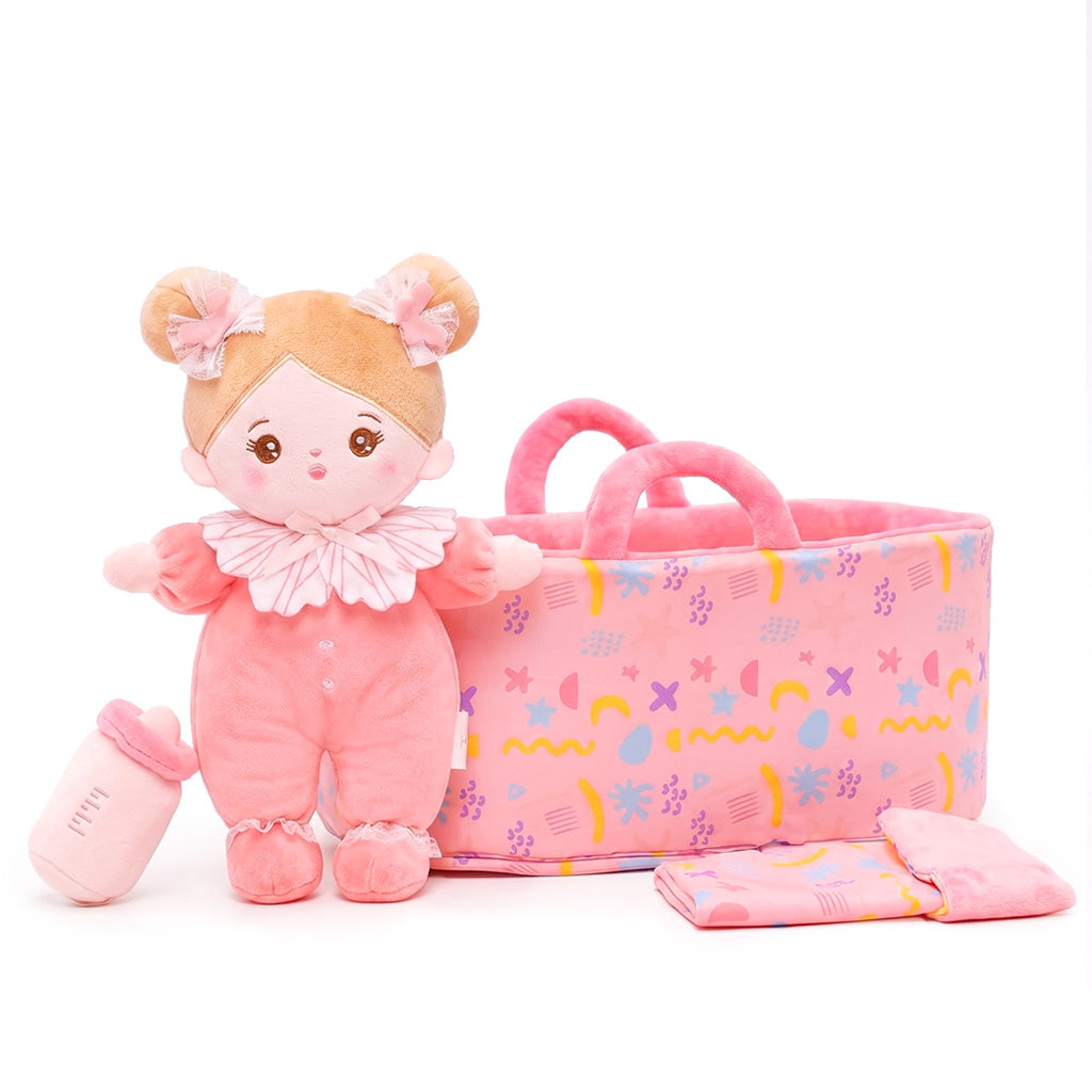 Mini Rose Personnalisée Poupée en Peluche avec Yeux Ouverts & Ensemble-cadeau