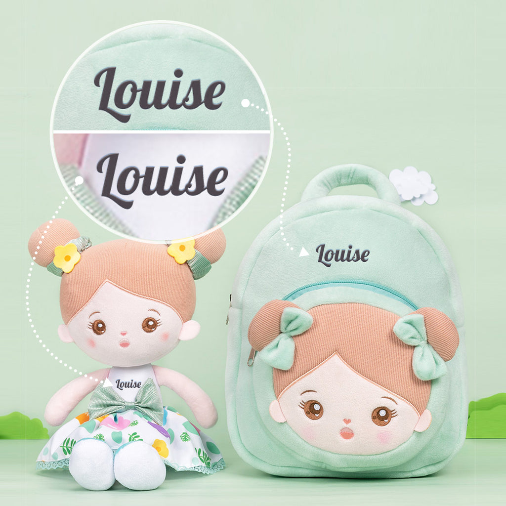 Personnalisée Poupée en Peluche avec Yeux Ouverts en Costume de Printemps