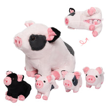 Charger l&#39;image dans la galerie, Peluche de La Famille des Cochons Tachetés, Qui Contient 4 Adorables Porcelets en Peluche