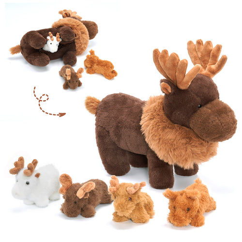 Peluches famille d'orignaux – Cadeau idéal pour garçons et filles