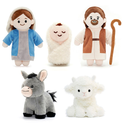 Set de Nativité Doux – Crèche en Peluche avec la Sainte Famille & les Animaux
