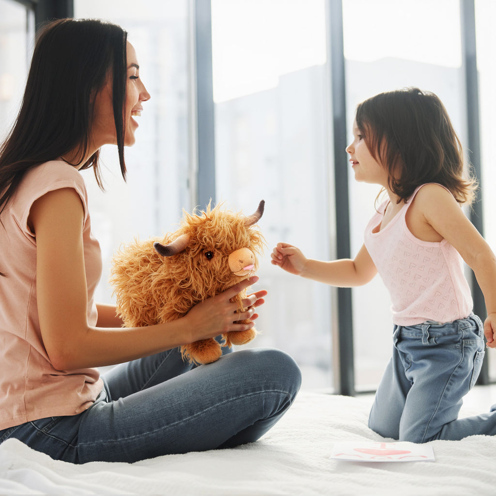 40 cm - Peluche géante vache marron des Highlands pour enfants