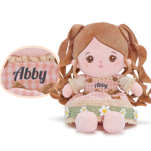 Poupée bébé en peluche personnalisée de style champêtre