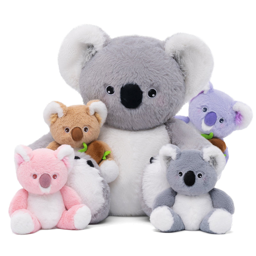 Une jolie famille d'animaux en peluche