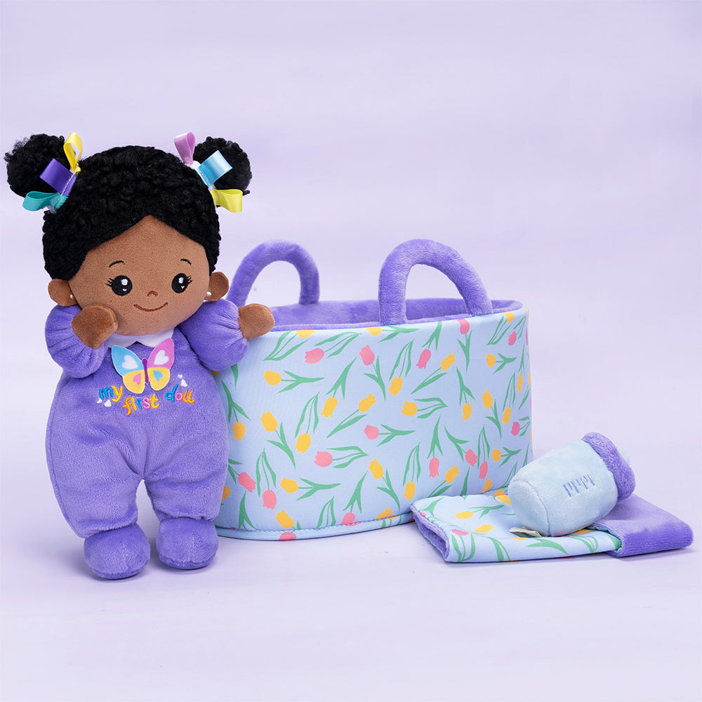 Personnalisée Mini Poupée en Peluche pour Bébé Fille & Ensemble-cadeau