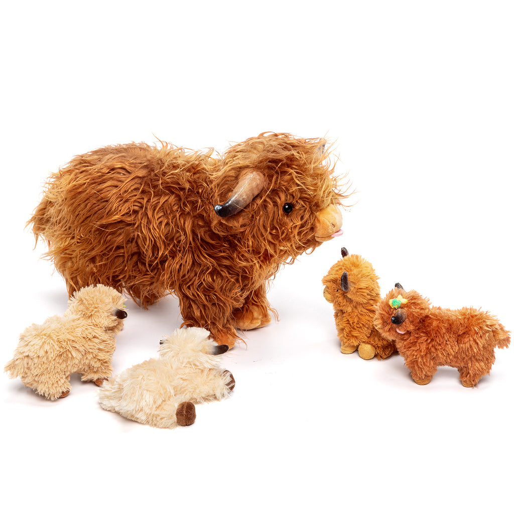 Ensemble de jouets en peluche de vache Highland, parfait comme cadeau de fête