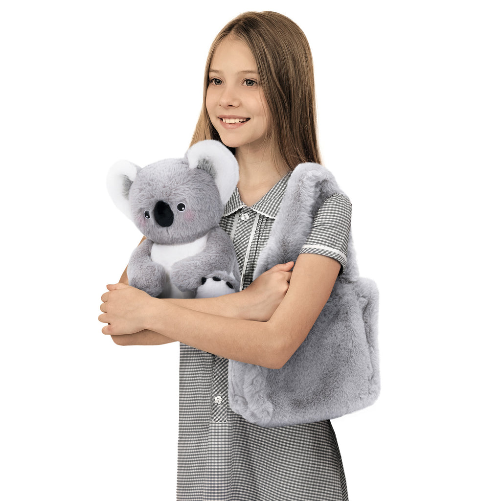 Ensemble de Jeu en Peluche de Famille Koalas avec 4 Bébés Coffrets Cadeaux pour Tout-petit