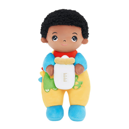 Mini Poupée En Peluche Personnalisée Dinosaure à Peau Foncée Et Coffret Cadeau