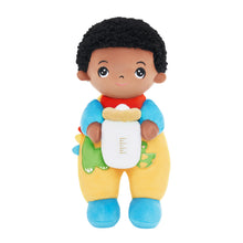Charger l&#39;image dans la galerie, Mini Poupée En Peluche Personnalisée Dinosaure à Peau Foncée Et Coffret Cadeau