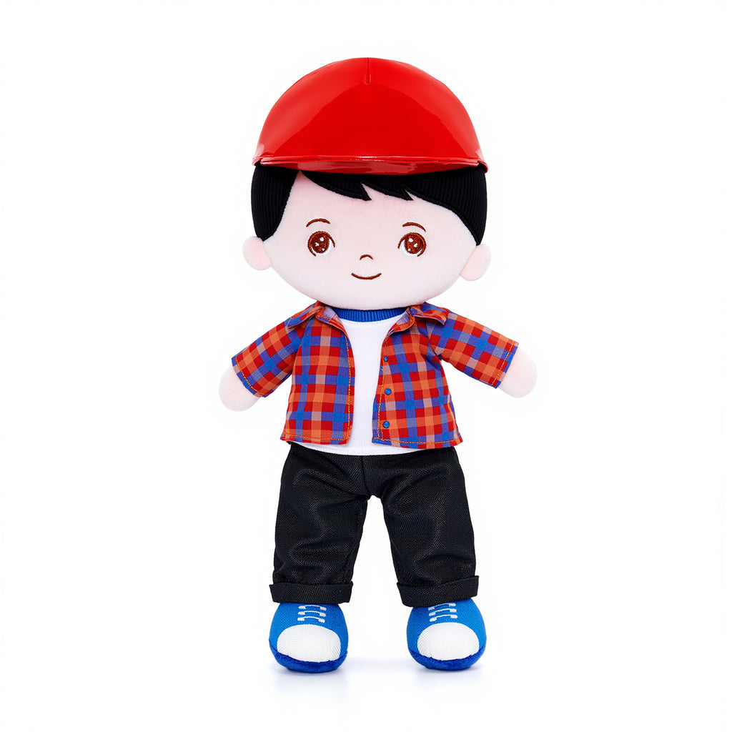 Personnalisée Poupée en Peluche pour Garçon en Chemise à Carreaux