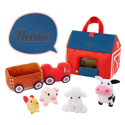 Peluche personnalisée avec nom - animaux de zoo, animaux de ferme, chats et maisons pour chats