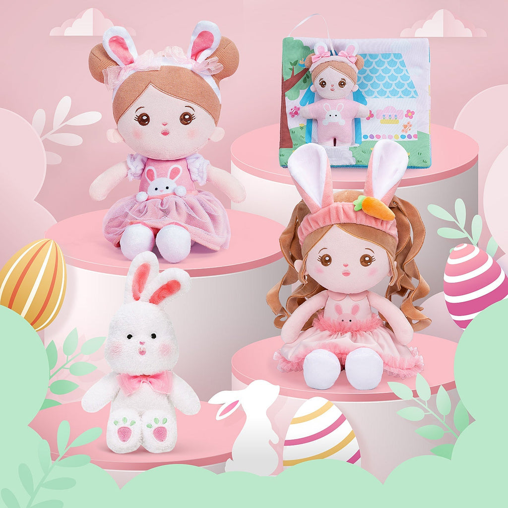 Poupée en peluche personnalisée Lapin de Pâques Fille