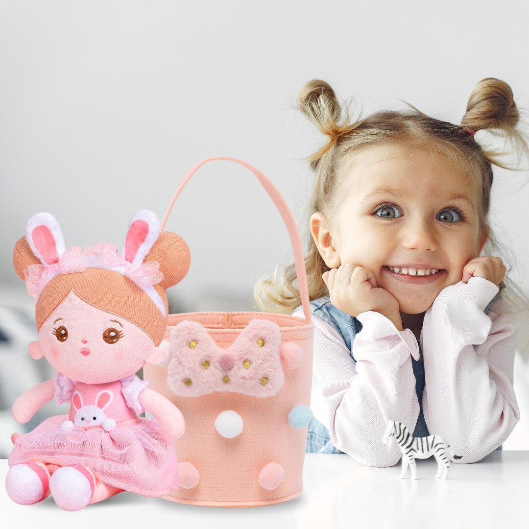Vente de Pâques - Ensemble cadeau personnalisé de poupée en peluche Bunny Girl