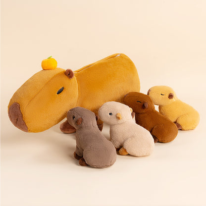 Ensemble de jouets en peluche de la famille Capybara