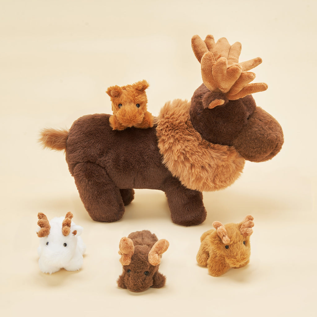 Peluches famille d'orignaux – Cadeau idéal pour garçons et filles