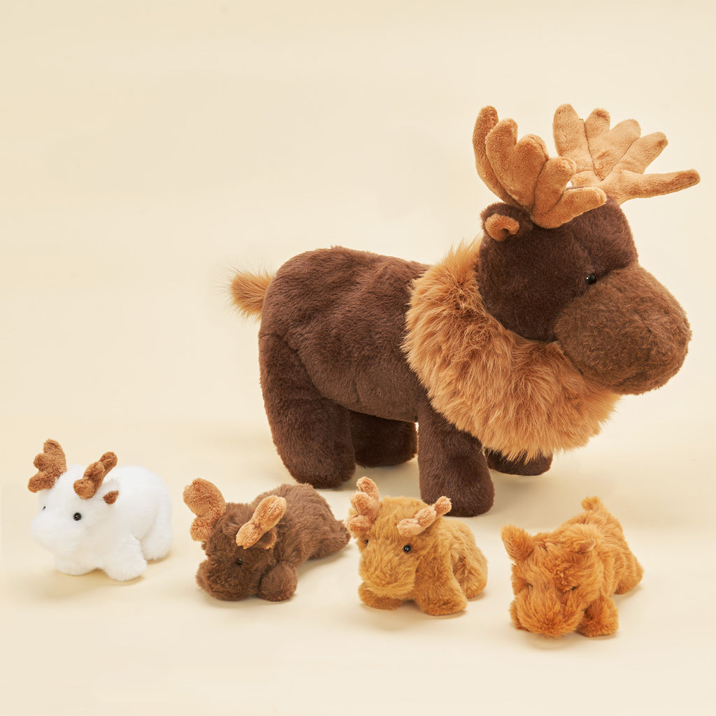 Peluches famille d'orignaux – Cadeau idéal pour garçons et filles