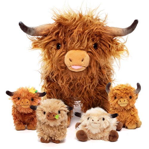 Ensemble de jouets en peluche de vache Highland, parfait comme cadeau de fête