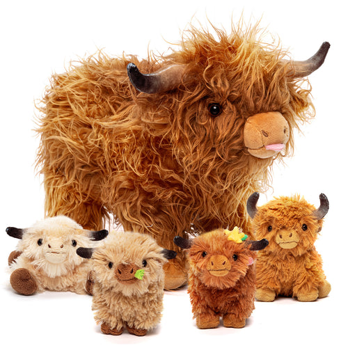 Ensemble de jouets en peluche de vache Highland, parfait comme cadeau de fête