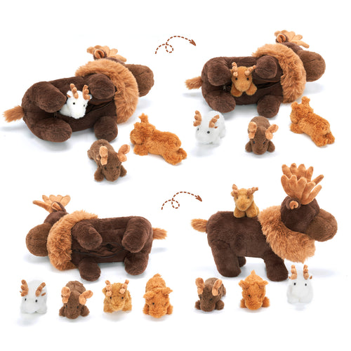 Peluches famille d'orignaux – Cadeau idéal pour garçons et filles