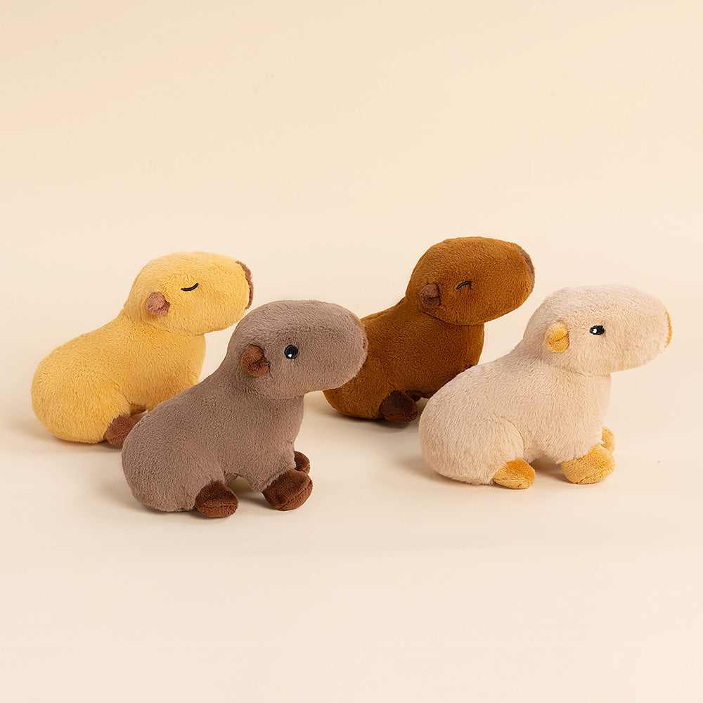 Ensemble de Jeu en Peluche de Famille Kapibaras avec 4 Bébés Coffrets Cadeaux pour Tout-petit