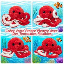 Charger l&#39;image dans la galerie, Peluche pieuvre avec 4 bébés pieuvres à l&#39;intérieur