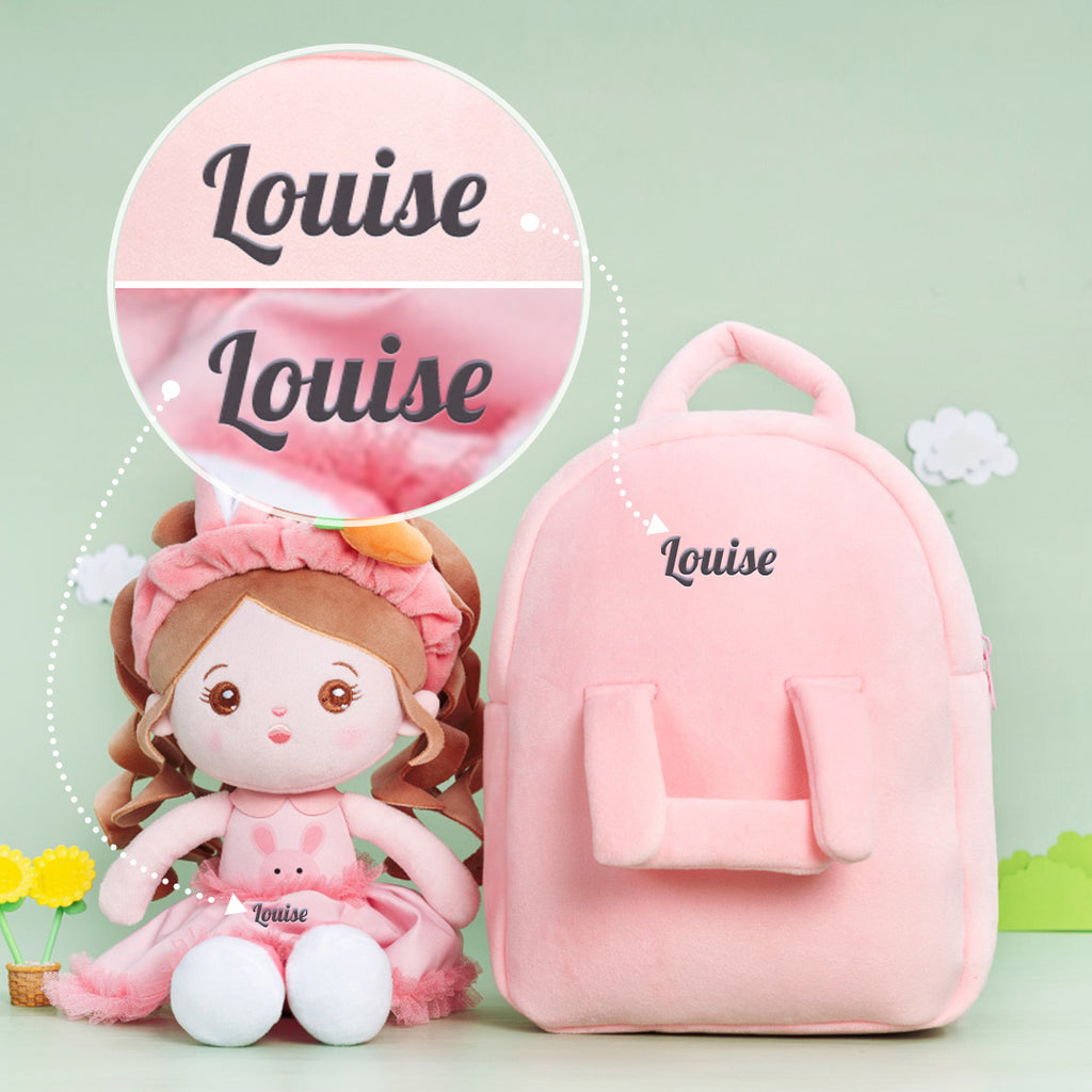 Personnalisée Poupée en Peluche avec Yeux Ouverts de Lapin aux Grandes Oreilles