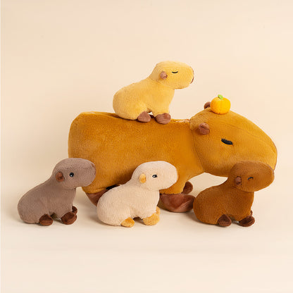 Ensemble de jouets en peluche de la famille Capybara