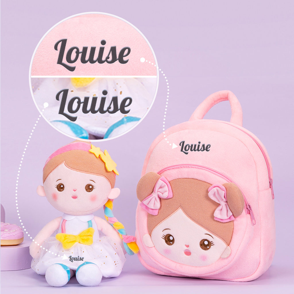 Personnalisée Poupée en Peluche avec Yeux Ouverts en Costume de Licorne