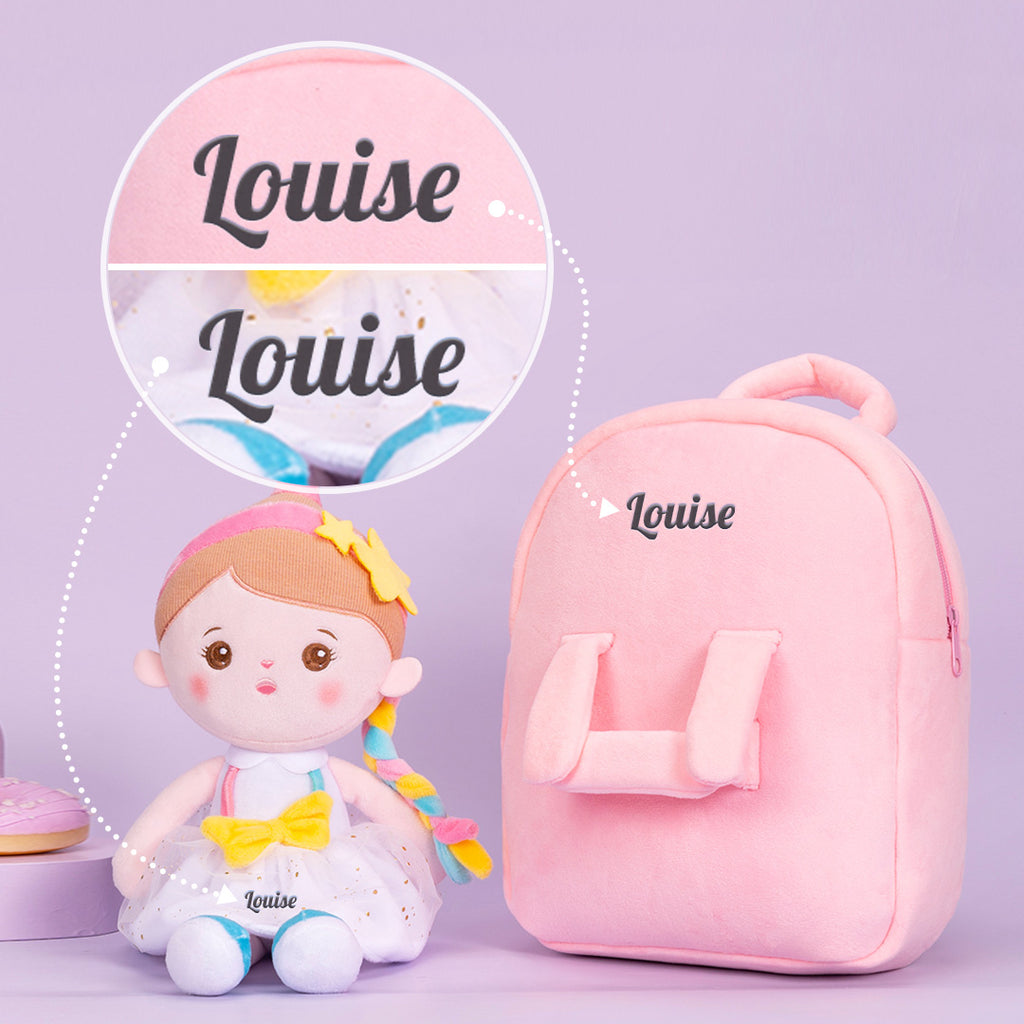 Personnalisée Poupée en Peluche avec Yeux Ouverts en Costume de Licorne