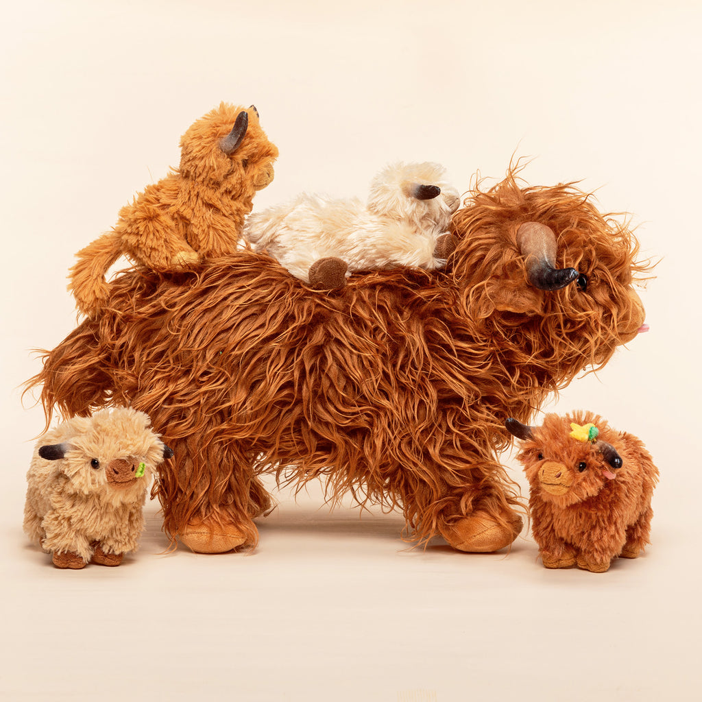 Une jolie famille d'animaux en peluche