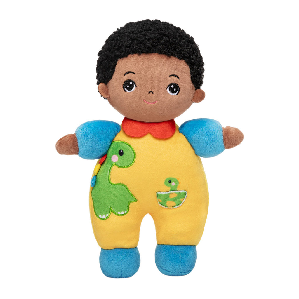 Mini Dinosaure Garçon Teint Foncé Personnalisée Poupée en Peluche